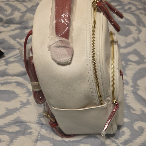 CC Boutique White Backpack with Red Stitch Design - Picture 5 of 5